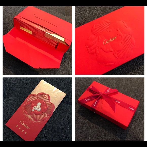 Authentic Cartier Red Envelope Set 
